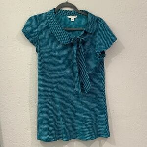 Banana Republic Teal Blouse with Bow Detail